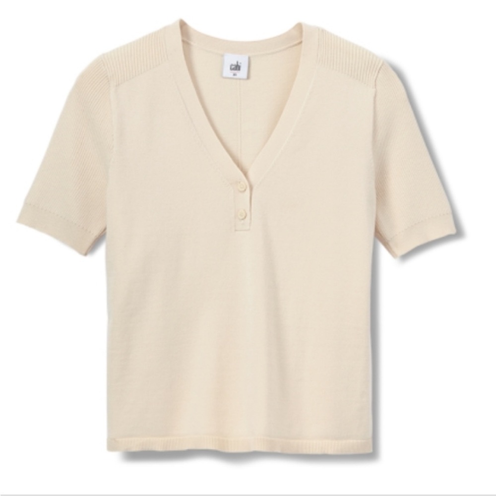 CAbi Campus Pullover Cream Sweater Large